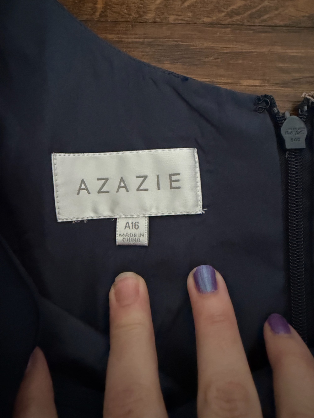 Azazie Navy Evening Dress - Picture 5 of 9